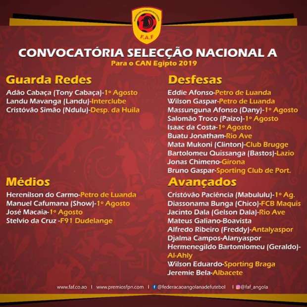 صورة | نجم الأهلي في قائمة أنجولا في كأس امم أفريقيا 