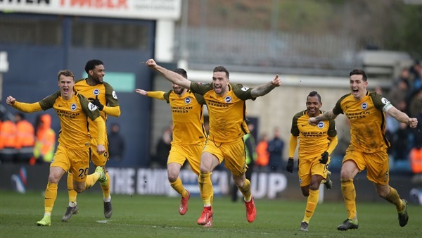 فرحة لاعبو برايتون