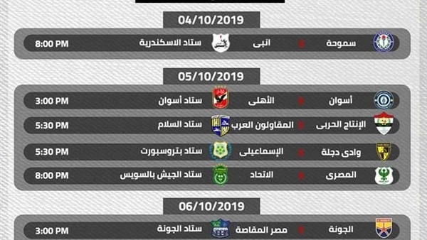 بالساعة والدقيقةمواعيد مباريات الأهلي كاملة في بطولة الدوري