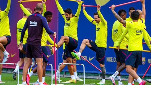 ميسي في تدريبات برشلونة